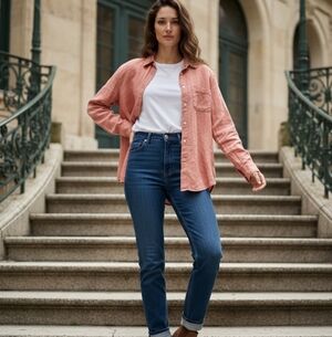 Abercrombie & Fitch Coral Button Down Shirt